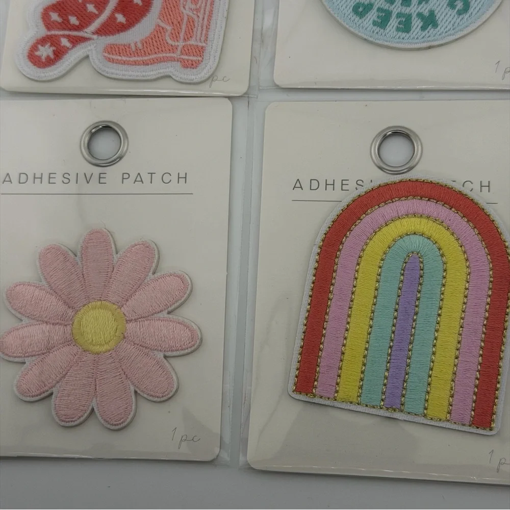 Pink Love Rainbow Western Adhesive Patches - Lot of 6